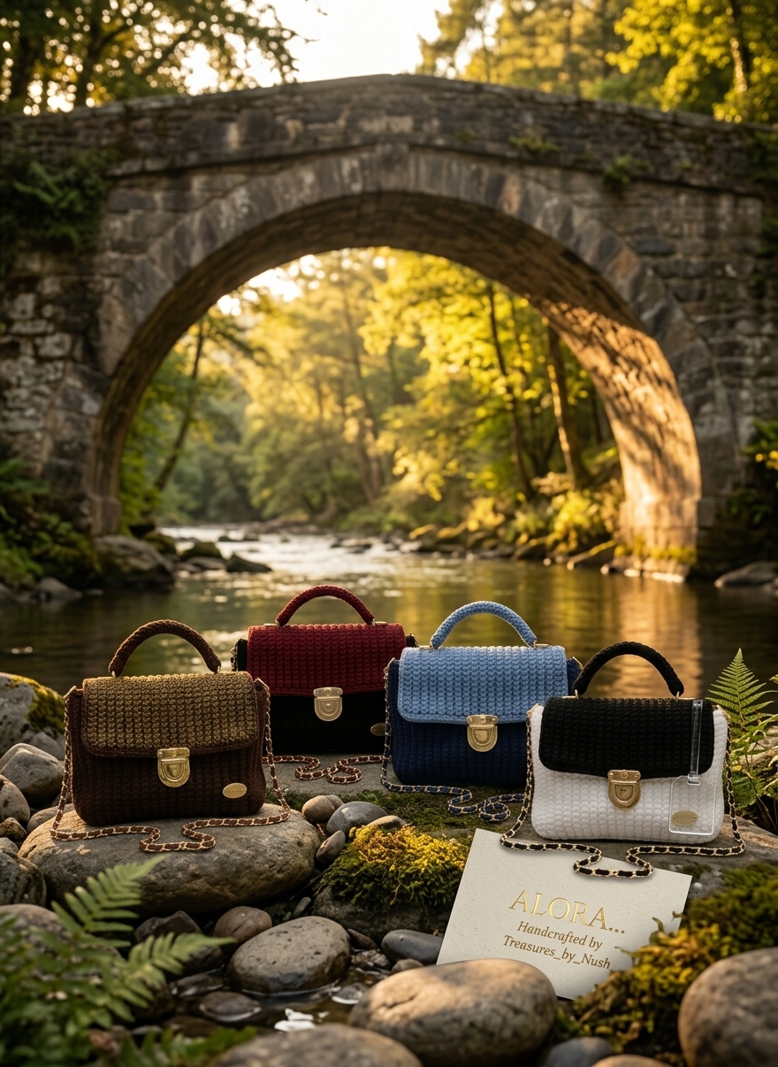 Alora Luxury Textured Top-Handle Crochet Satchel (Burgundy / Black) product photo 4