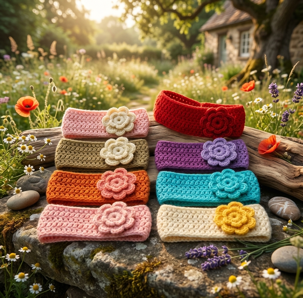 Bloom Craft Floral Crochet Headband Collection product photo 3