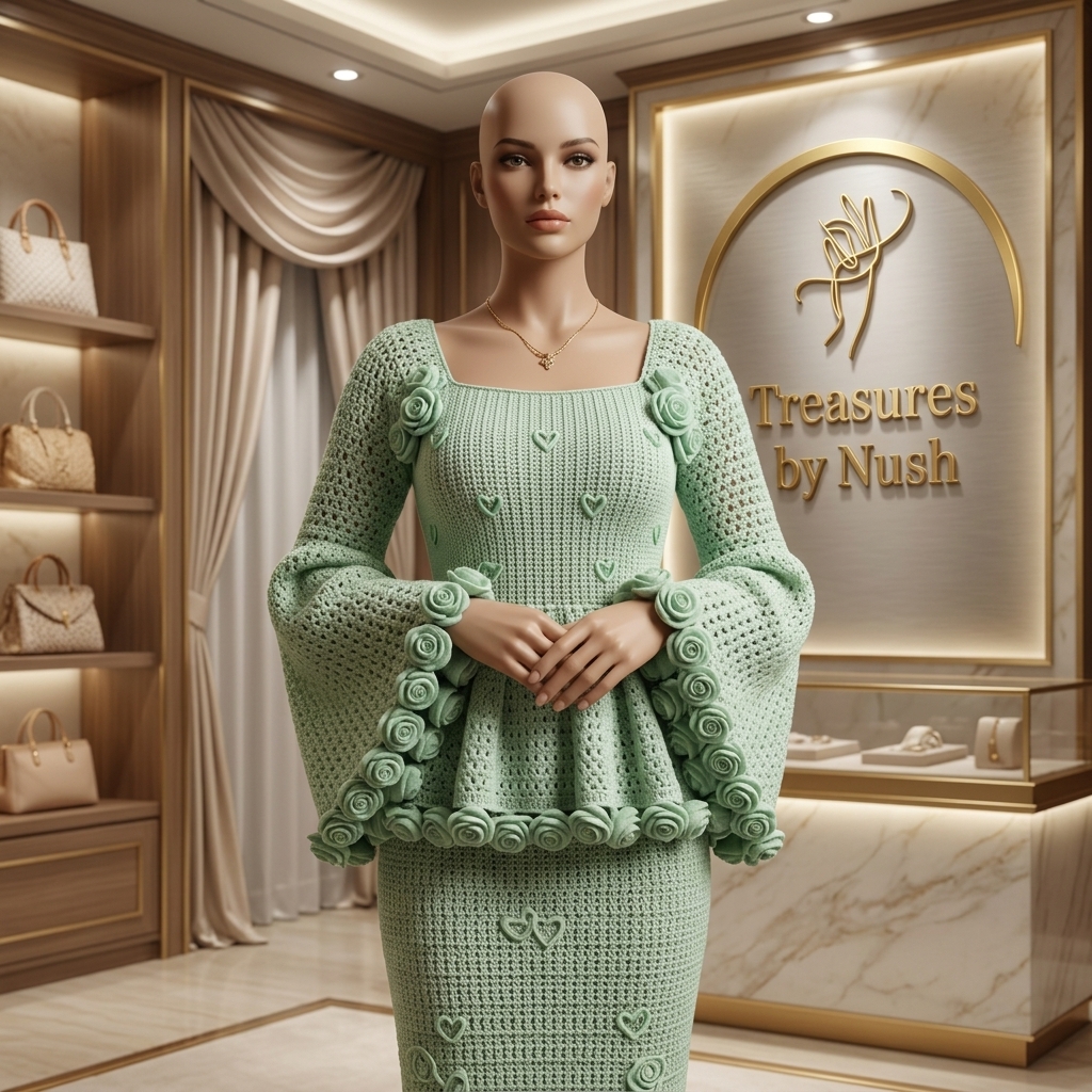 The Amour Flared-Sleeve Crochet Corset Dress product photo 5