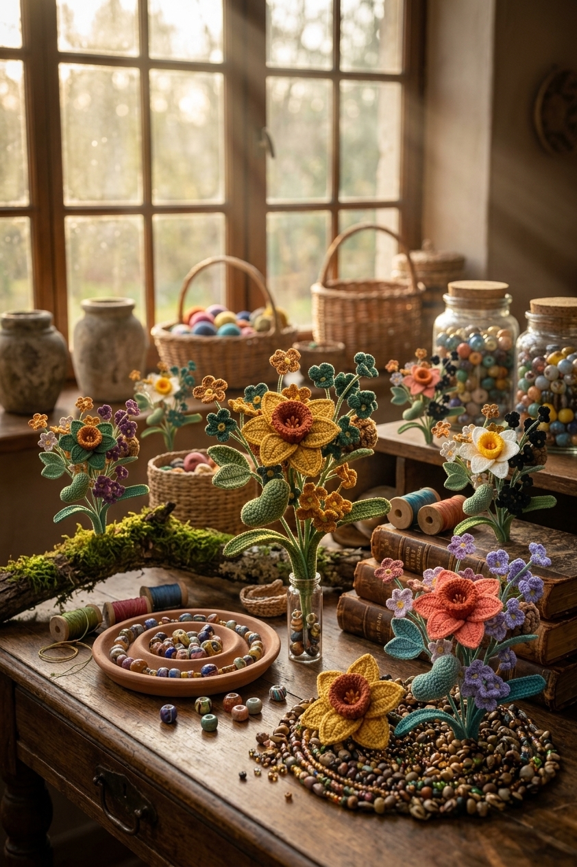 Bloom Craft Handcrafted Crochet Flower Bouquet Collection - handmade Crochet Flowers