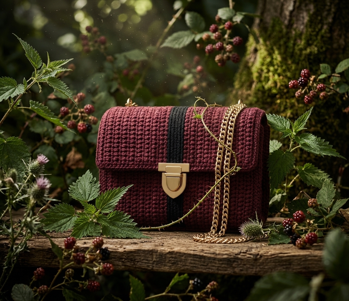 Standard Corset – Handcrafted Crochet Crossbody Flap Bag (Wine Red) - handmade Crochet Bags